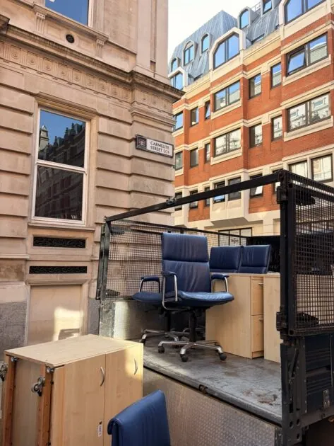 Office furniture collection on Carmelite Street EC4