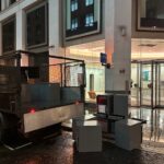 Office clearance at a London commercial building with filing cabinets loaded for collection