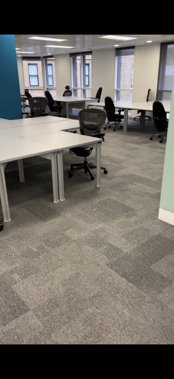 Tidy open-plan office before final furniture clearance